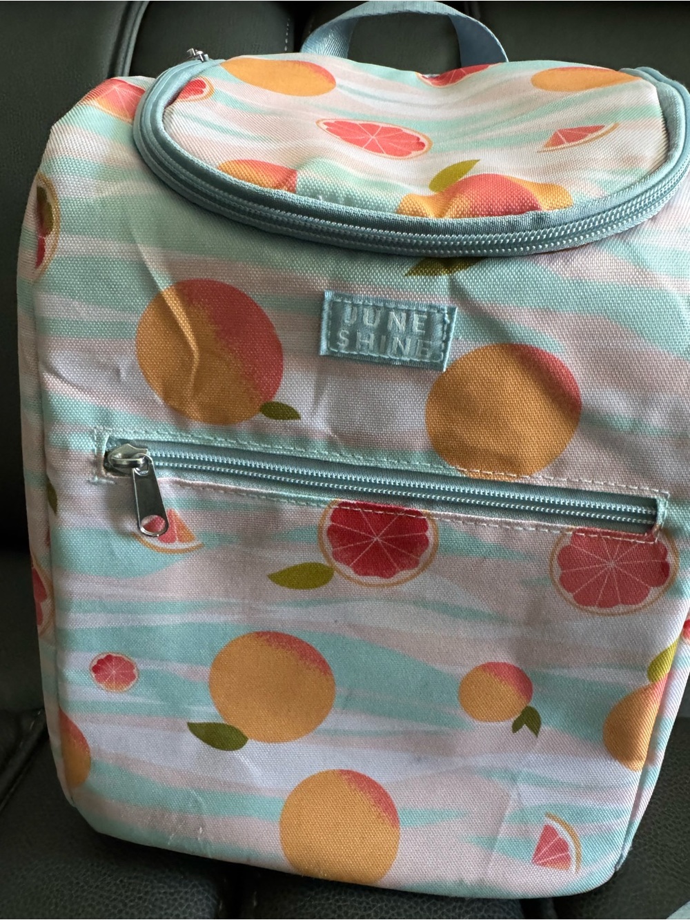 Peach-Pattern Light Blue Lunch Backpack - Picture 2 of 8